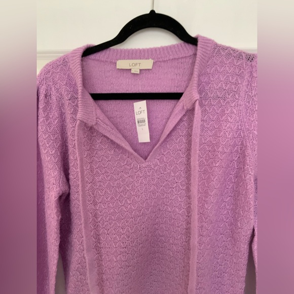 LOFT Lavender Knit Sweater - Picture 6 of 16